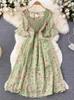 Robes décontractées YuooMuoo Limited Big Sales Women Dress Fashion Romantic Floral Print Murffon Summer Robe Gamine Season Party Coréen Vestidos P230505