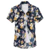 Camisas casuais masculinas Moda masculina camisa havaiana de manga curta seca rápida plus size tamanho asiático M-5xl Camisas de praia floral casual de verão para homens 230505