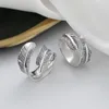 Anillos de racimo 698FJ 699FJ ZFSILVER Silver S925 Moda Moda Ajustable Retro Clásico Anillo de plumas de lujo para hombres Mujeres Fiesta de bodas