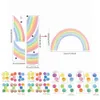 Wallpapers funlife stippen muurstickers regenboog muur muurschildering kinderen behang kwekerij muurstickers slaapkamer waterdichte kinderen baby's kamer decor 230505