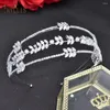 Hårklämmor A21 Crystal Bridal Hairband Rhinestone Wedding Pannband för kvinnor Tiara Barock Tillbehör smycken Headpieces