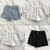 High Waist Denim Shorts Women Summer 2023 New Korean Fashion Loose Jeans Burrs Sexy Wideleg Pants Stylish Denim Short Z0505