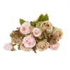 Decoratieve bloemen Mooie nep Rose Flower Langdurige faux geen water gevende indoor ornament simulatie Bouquet DIY