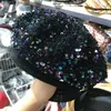 Berretti Vintage Donna Berretti Cappello Bling Paillettes Berretto moda di strada Colorato Spiedo Zucca Cappello Art 230504