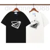 T-shirts hommes Designer SS Hommes Paris T-shirts Designer Triangle Seaworld Corde Diamant Lettre Lettres Vêtements À Manches Courtes Mens Chemise Tag Lâche Style Noir Blanc 52XF