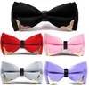 Nouveau Noeud Papillon Hommes Polyester Noeud Papillon Réglable Solide Mental Décoré Cravates Commercial Papillon Adulte Bowknot 2pcs lot305V