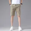 Pantalones cortos para hombres 4 colores Estilo clásico Pantalones cortos delgados para hombres 2023 Verano Nueva moda de negocios Pantalones cortos elásticos delgados Pantalones casuales masculinos Beige Caqui Gris P230505