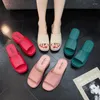 Slippers Ladies Thick Sole Summer Heightened Wedge Shoes Sandals Net Red Bathroom Casual Beach