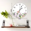 Horloges murales fleur papillon peint à la main Simple PVC horloge numérique Design moderne salon décor grande montre muet suspendu