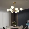 Chandeliers Modern Nordic Copper LED Chandelier For Living Room Bedroom Dining Kitchen Ceiling Pendant Lamp Gold Brass Hanging Light