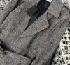 YS Women's Brand Jacket Overcoat 2023 Nieuwe Autumn Winter Logoo Tweed Coat Designer High-End Wind Breakher Jacket Casual Spring Coat Damesmodejas Verjaardagsgeschenk