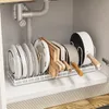 Organization Telescopic Kitchen Pots Storage Rack Spacing Adjustable Multifunction Cookware Pan Pot Cover Holder Cabinet Dish Organizer Rack