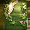 장식용 꽃 인공 식물 등나무 가짜 패널 시뮬레이션 꽃 잔디 즙이 벽 장식 잔디 장식
