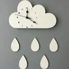 Orologi da parete Nel vento Orologio creativo Nuvola Goccia di pioggia Meccanismo silenzioso Cartone animato Decorazioni per la casa Adesivo squisito e bellissimo