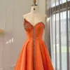 Robes de soirée Sharon a dit élégant noir longue soirée arabe 2023 luxe Dubaï cristal orange fente latérale femmes robes de mariée SS364 230505