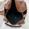 Schooltassen WR Trendy Damesrugzak Vintage PU Leather Daypack Brown Mochilas Para Mujer Casual Travel Bag Retro Student School Bag 230504