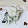 Accessoires de cheveux de mariée, peigne à plaque, peigne en tissu fait à la main, Simulation de bourgeon de fleur, décoration de chapeau de paille de plage