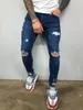 Men's Jeans Men 2023 Gradient Color Ripped Casual Slim Fit Mens Skinny Homme Brand Motor Biker Hip Hop Zipper Deni1