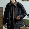 男性SジャケットHouzhouヴィンテージデニムレトロカーゴジャケットコートアウターウェアコートのための苦しめられたストリートウェア日本語パッチワーク230505