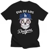 남자 T 셔츠 Dia de Los Dodger Halloween 설탕 두개골 셔츠 mens 티 5xl