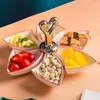 Plates Rotating Candy Fruit Plate Stand Ceramic Snack Dish Commercial Living Room Seeds Creative Dried Tray