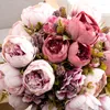 Decorative Flowers Classic European Peony Retro Artificial Flower High Quality Fake Rose Home Party Silk Wedding Banquet Table Bouquet