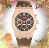 Quatre Styles mens populaire montre chronomètre entièrement fonctionnel 42mm mouvement à quartz horloge pilote populaire ceinture en caoutchouc en acier inoxydable rose or argent montres de loisirs