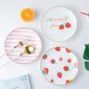 Plates Cute Dishes Home Ins Nets Strawberry Pink Personality Creativity Western Style Steak Ceramic