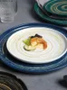 Piatti 10 pollici piatto da portata in ceramica motivo a spirale dipinto a mano bistecca occidentale piatto piatto principale per la casa piatto da tavola per insalata di dessert