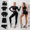 Yoga-Outfit 2/3/5 STÜCKE Nahtloses Yoga-Set Sport-BH-Leggings-Fitnessstudio-Set Frauen Fitness Active Wear Trainingskleidung für Frauen Trainingsanzug-Outfits P230505