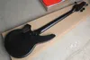 Custom 5 Strings Matte Black Electric Bass Guitar с Moon Inlays Humbucker пикапы