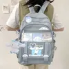 Bagpack 여자 고용량 만화 만화 여자 배낭 방수 여성 노트북 책 가방 애니메이션 주변 장치 학교 가방 인형