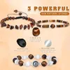 Strand 3st/set Natural Agates Armband Set For Women Men Healing Stone Pärlor Blue Lace Bangles Female Jewelry Yoga