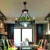 Pendant Lamps Pastoral Chandelier Cafe Bar Restaurant Shop Industrial Decoration Floral Personality Green Plant Light