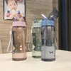 garrafa de água 580 ml garrafa de água plástica para beber ginástica portátil Sport Tea Coffee Cup Kitchen Bottle Kids Water Bottle for School Transparent P230324