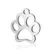 Charms 5st Lovely Hollow Foot Print rostfritt stål Animal Dog Pendants för smycken som gör DIY Handgjorda hantverk