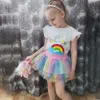 Skirts Baby Girls Rainbow Skirts for Summer Cute Princess Skirt Children Tutu Ball Gown Skirt Birthday Clothes Shorts for Toddler Girl 230504