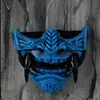 Party Masks Adult Unisex Latex Japanese Prajna Hannya Noh Kabuki Demon Samurai Half Face Mask Halloween 230504