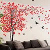 Papéis de parede 4pcs Big Tree Red Leaf Bird Plant Startador de parede criativo quarto infantil quarto de estar quarto de estudo decoração de parede mural de parede 230505