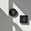 Horloges murales Horloge minimaliste Design industriel Simple nordique rond noir Unique précis Horloge de cuisine décoration de bureau