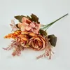 Dekorativa blommor falskt kaffe lila pion hem trädgård dekorera konstgjorda växter bonsai astartea fascicularia