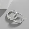 Hoop Earrings 925 Sterling Silver For Women Tube Round Circle Earings Korean Stylish Elegant Fine Jewelry Wedding Party Gift