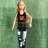 Kawaii Fashion Handmade 12 Items/Lot Doll Accessories Fast shipping =6 Tops +6 Pants Clothes For Barbie Game DIY Birthday Gifts