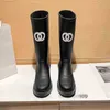 Designer Winterstiefel Frauen Absatz dicker alleiniger Knöchel Marke Gummi das gleiche Modell für Internet -Prominente