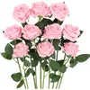 Couronnes de fleurs décoratives 10Pack blanc rose branche de rose artificielle faux fleur de soie bouquet de mariée pour la fête de mariage maison décor de la Saint-Valentin 230505