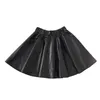 Skirts spring autumn Girls Kids leather PU zipper skirt comfortable cute baby Clothes Children Clothing 230505