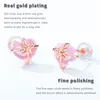 Orecchini a bottone Cuore rosa 925 Sterling Silver Bowtie Bandage Quarzo rosa per le donne Regalo carino per gioielli di San Valentino