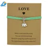 Charm Bracelets DGW Retro Elephant Bracelet Friendship Inspirational Gift Wish Leather Women Men Kids Jewelry