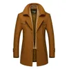 Cappotto invernale da uomo in lana da uomo 2023 Trench maschile di marca casual in misto lana pisello