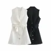 Casual jurken witte zomerjurk vrouw 2023 mouwloze vest korte vrouwen mode riem mini elegante kantoor dames